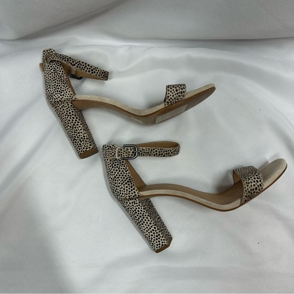Madewell | Brooke Ankle Strap Sandal Heels Calf Hair Cheetah Women’s Size 9.5 - Picture 8 of 12